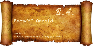 Bacsó Arnold névjegykártya