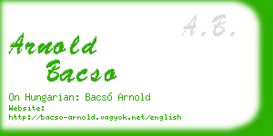 arnold bacso business card